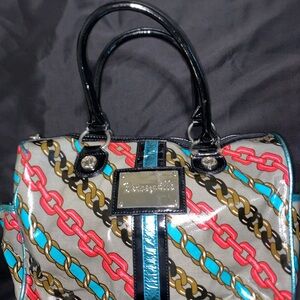 Chic Chain Pattern Satchel - Black, Blue, Red